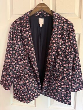 Lauren Conrad Floral Patterned Blazer Jacket Size L